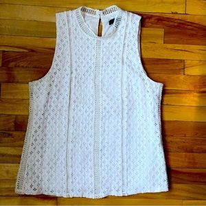 Banana Republic White lace tank.